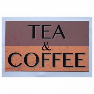 Tea & Coffee Sign Tin/Plastic Rustic Wall Plaque Vintage Antique Business Cafe    292156135089